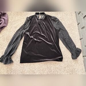 NWOT Elegant Black Velvet Women's Top